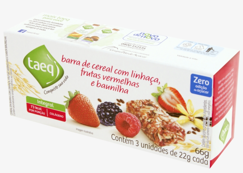 Cereal Em Barra Com Linhaça, Frutas Vermelhas E Baunilha - Convenience Food, transparent png download
