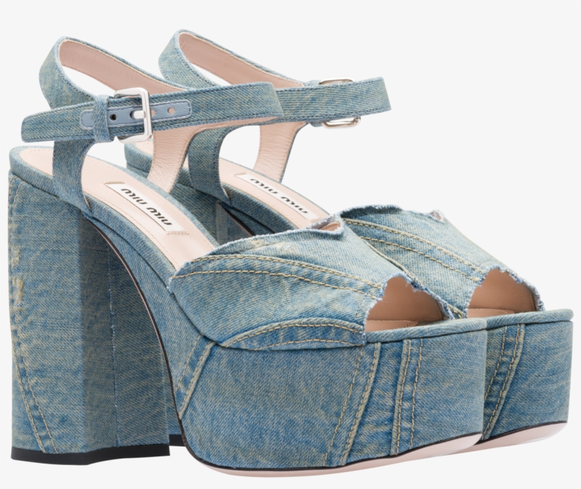 Denim Platform Sandals - Sandal, transparent png download