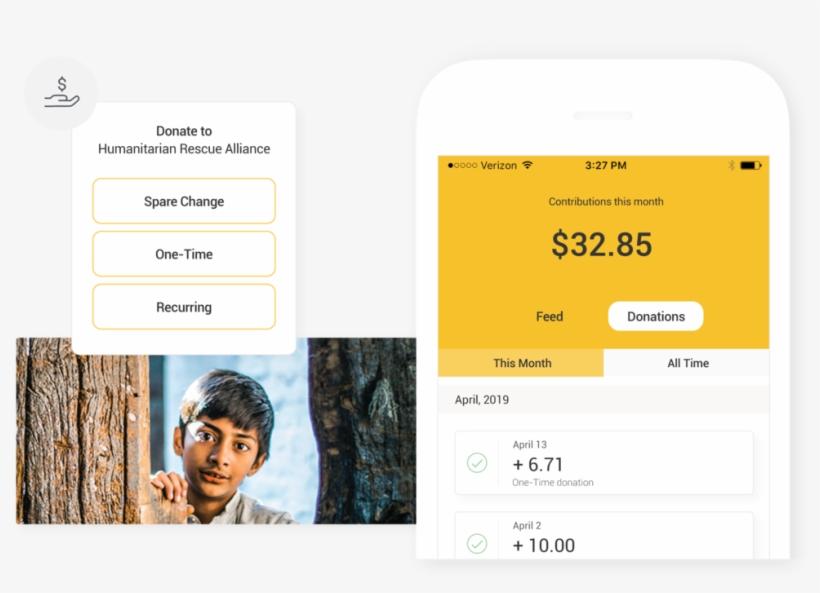 Cheerful Collect Donations With A Mobile App, transparent png download