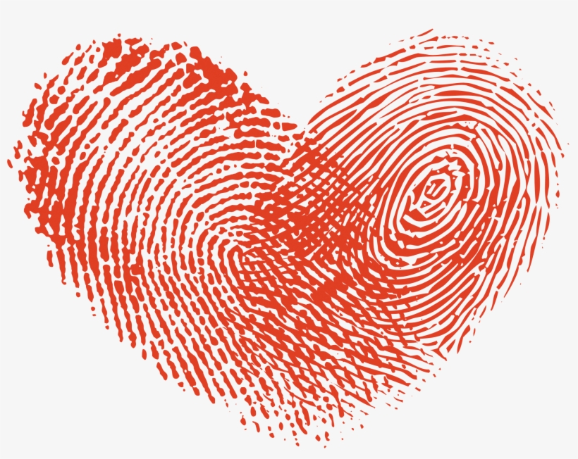 Vector Black And White Stock Icon Love Transprent Png - Fingerprint Png Love, transparent png download