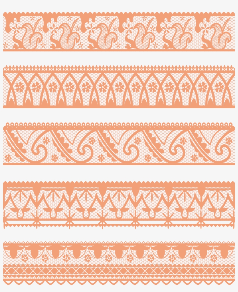 Lace Motif Orange Pattern Transprent Png Free, transparent png download