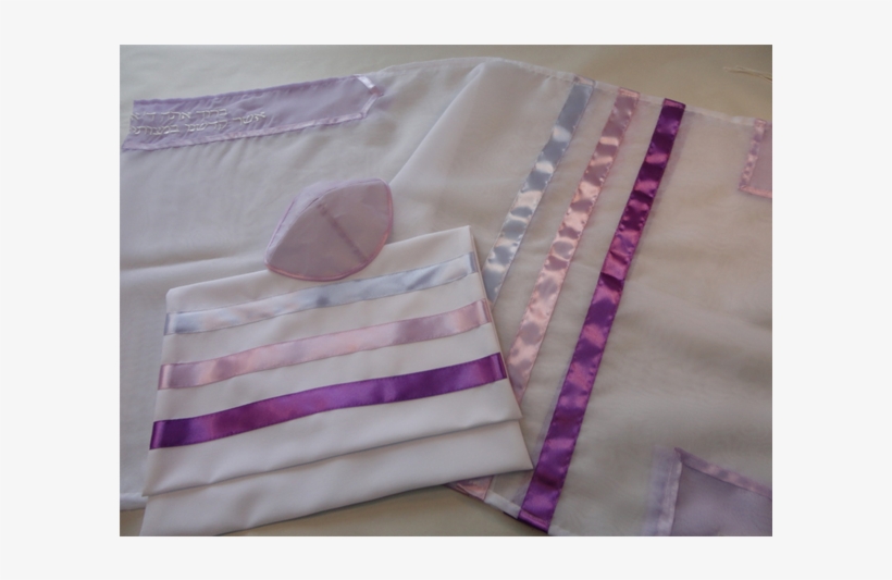 Glow Tallit For Girls With Lilac, Pink And Purple Stripes, - Patchwork, transparent png download