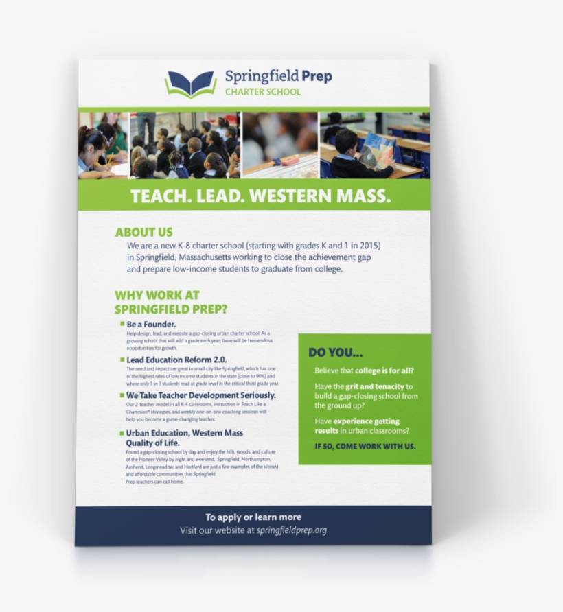 Flyer Advertising A Charter School To Potential Teachers - Online Advertising, transparent png download
