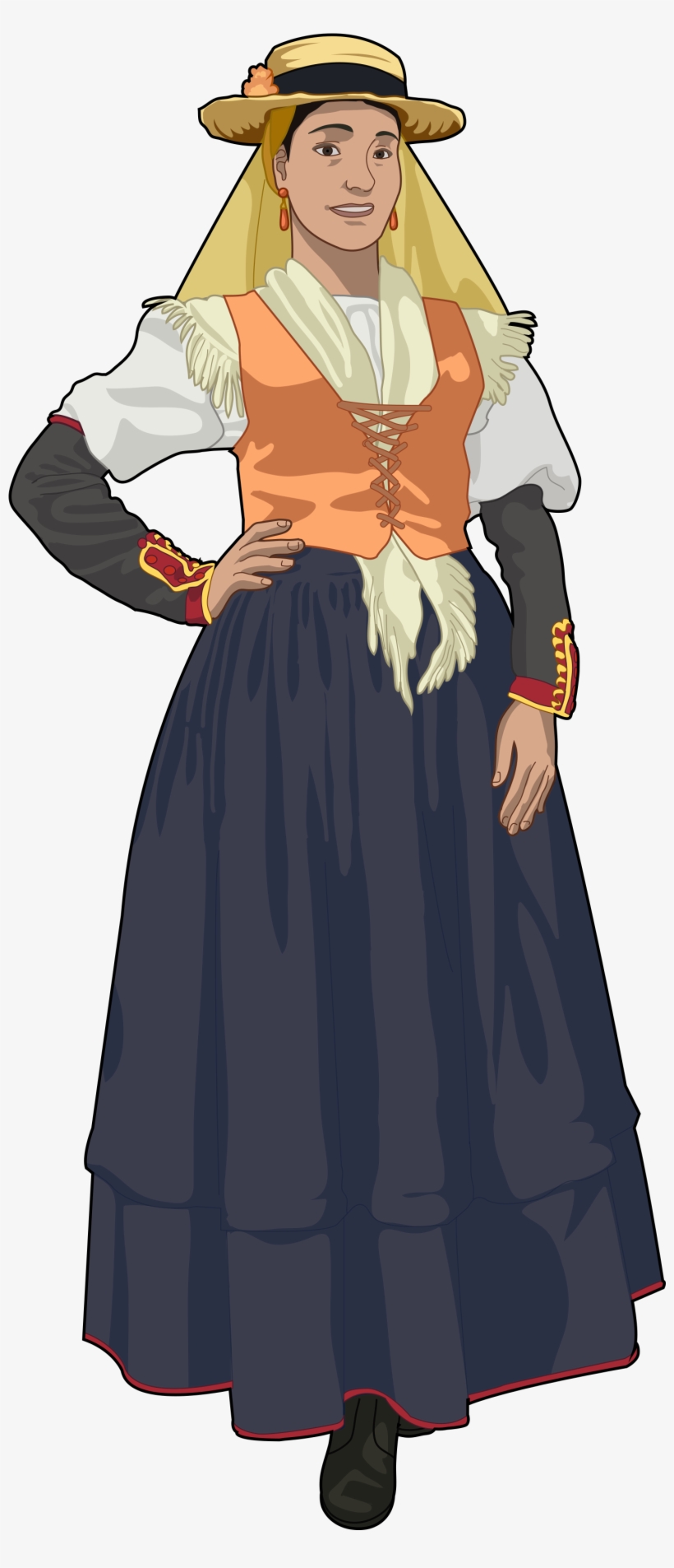 Traje Típico De El Hierro Mujer - Vestimenta Infografia, transparent png download