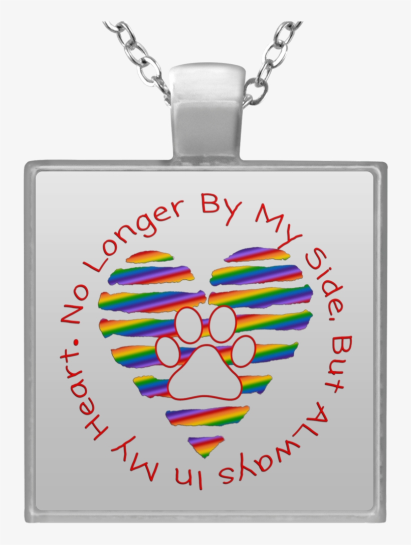 No Longer By My Side Circle With Rainbow Heart Un4684 - Necklace, transparent png download