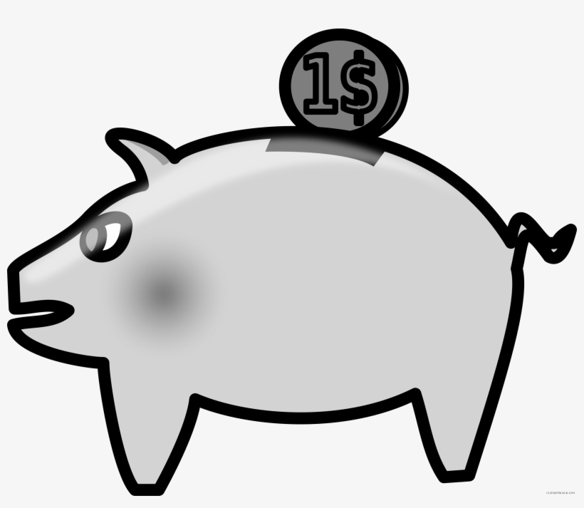 Download Clip Black And White Library The Walrus And - Piggy Bank, transparent png download