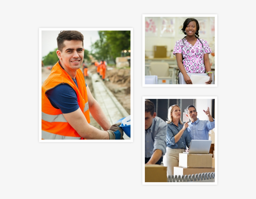 Photos Of Road Worker, Nurse And Business Man And Woman - Collage, transparent png download