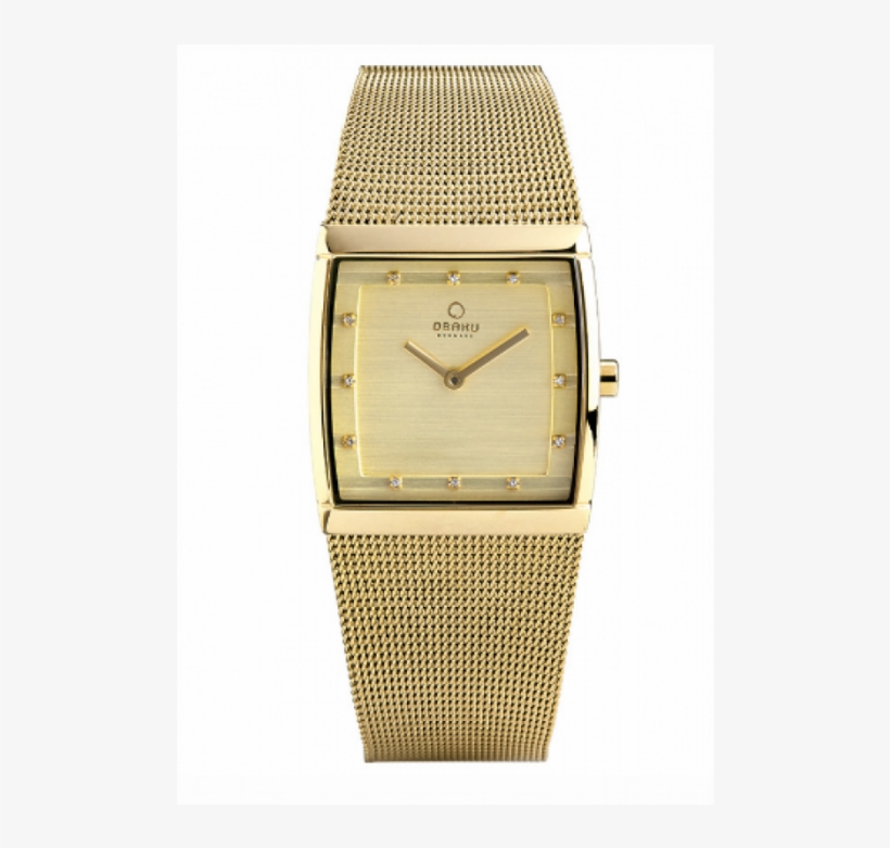 Obaku Gold Tone Square Dial Lund - Analog Watch, transparent png download
