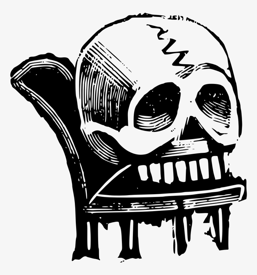 Skull In Chair - Skull, transparent png download