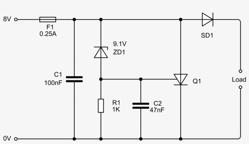 File - Crowbar Circuit - Svg - Crowbar Circuit Diagram, transparent png download