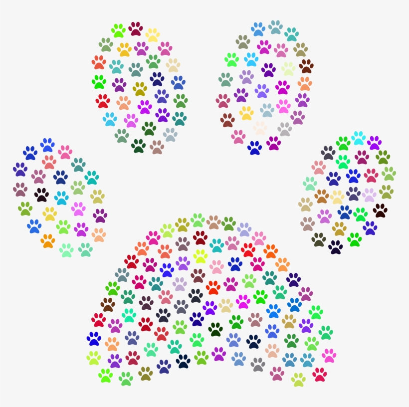 Paw Print Fractal Prismatic - Paw Print Fractal, transparent png download