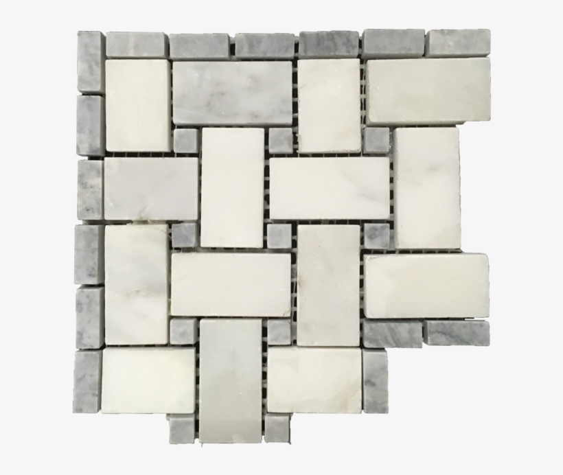 Pearl White Basketweave Mosaic Borders - Tile, transparent png download