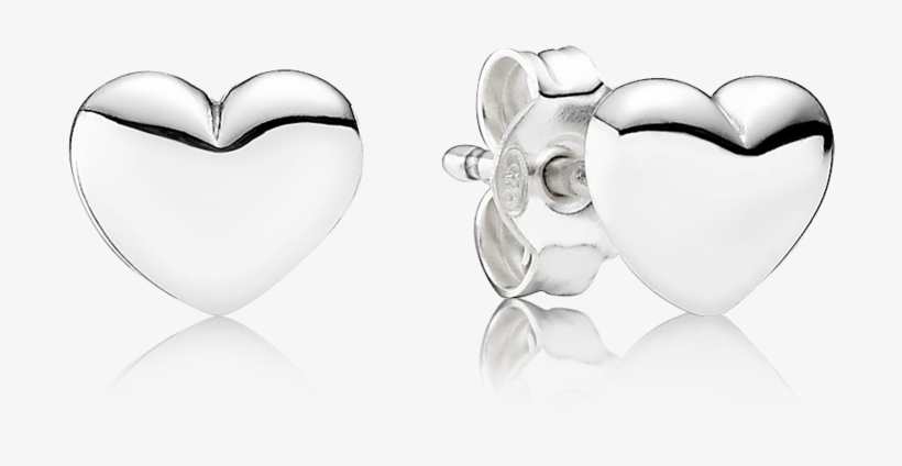 Hearts Stud Earrings - Pandora Plain Heart Earrings, transparent png download