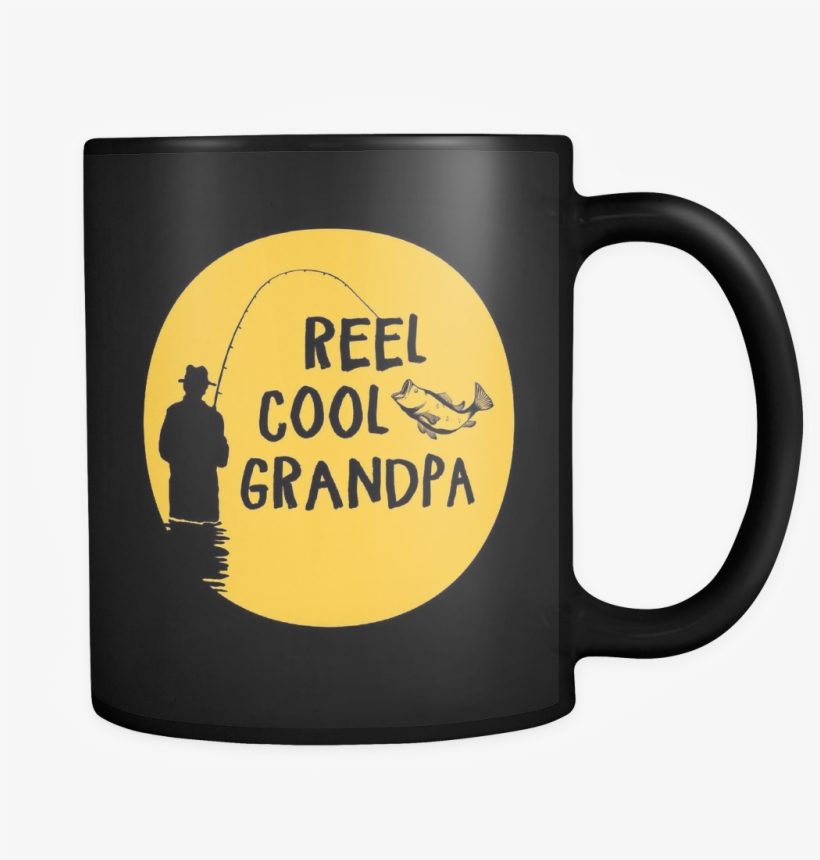 Reel Cool Grandpa Black Mug - Mug, transparent png download