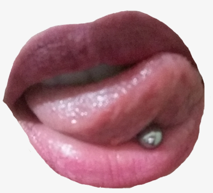 Adesivoadesive Lipstongue Piercing Piercedgirl - Tongue, transparent png download