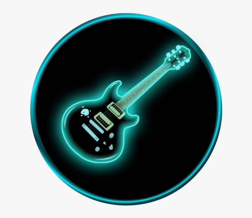Glowing Musical Guitar - Circle, transparent png download