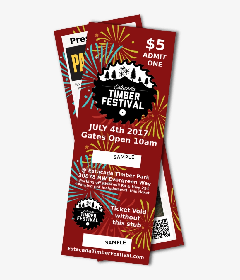 Entry Ticket For Estacada Timber Festival July 4th - Flyer, transparent png download