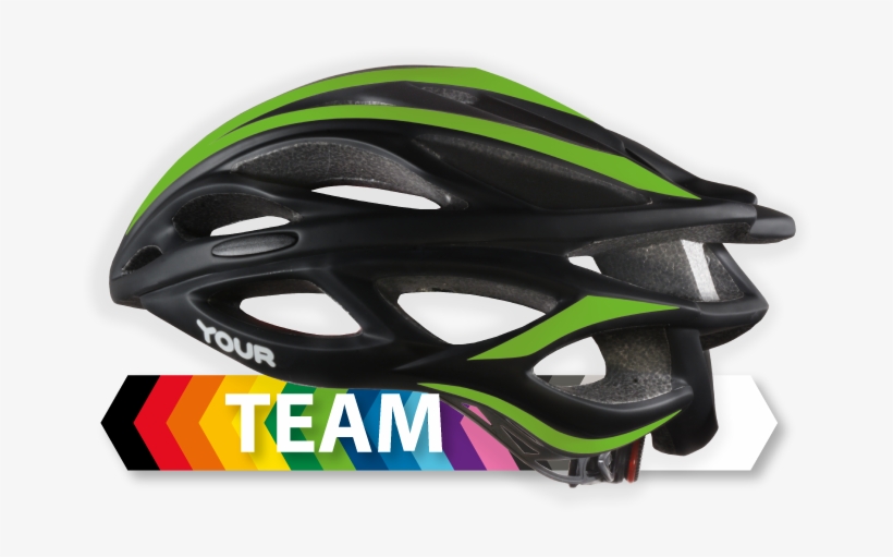 Your Helmets Team Black Left Green Stripes Category - Bicycle Helmet, transparent png download