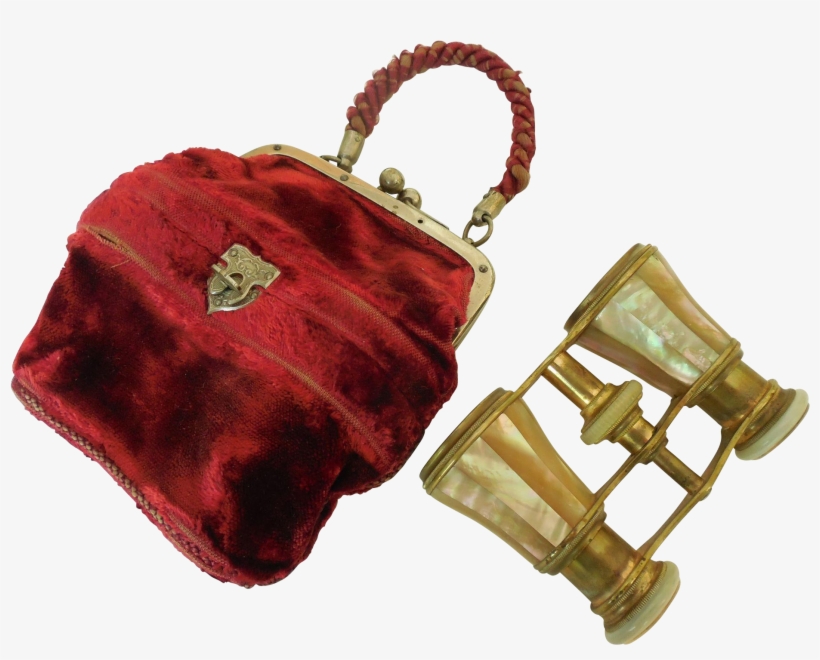 Antique French Gold Lip Mother Of Pearl Opera Glasses - Coin Purse, transparent png download