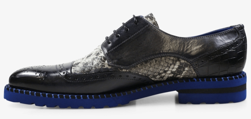 Derby Shoes Henry 13 Snake Crock London Fog Black White - Leather, transparent png download