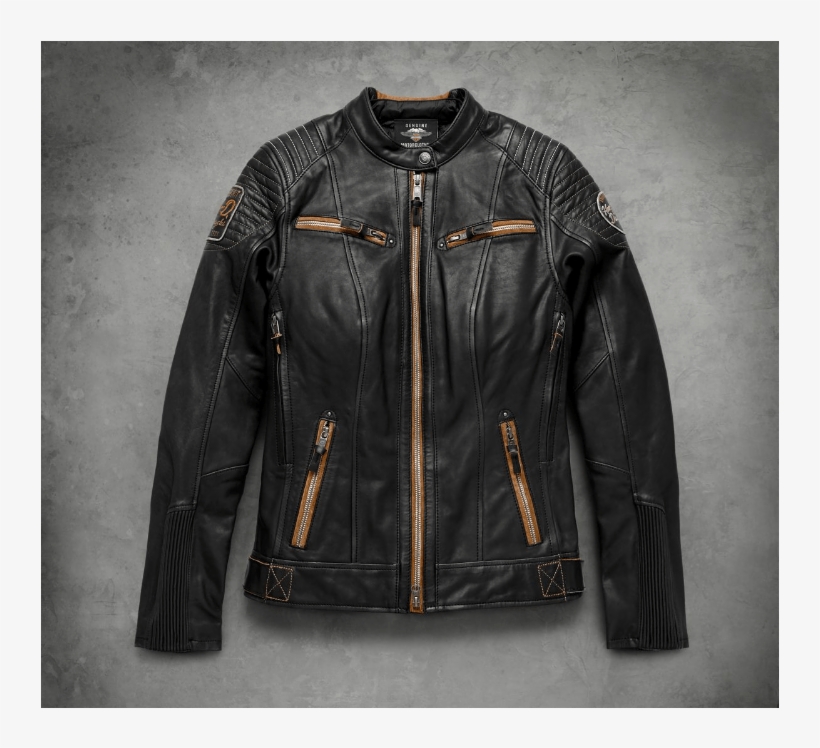 Leather Womens Harley Jacket, transparent png download