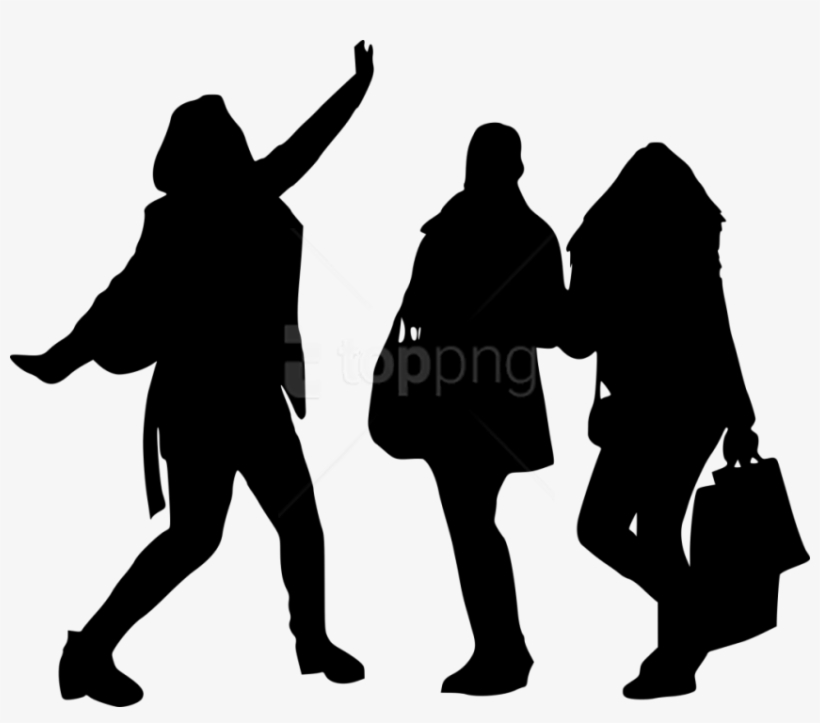 Free Png Girl Group Hoto Posing Silhouette Png Images - Group People Png Silhouette, transparent png download