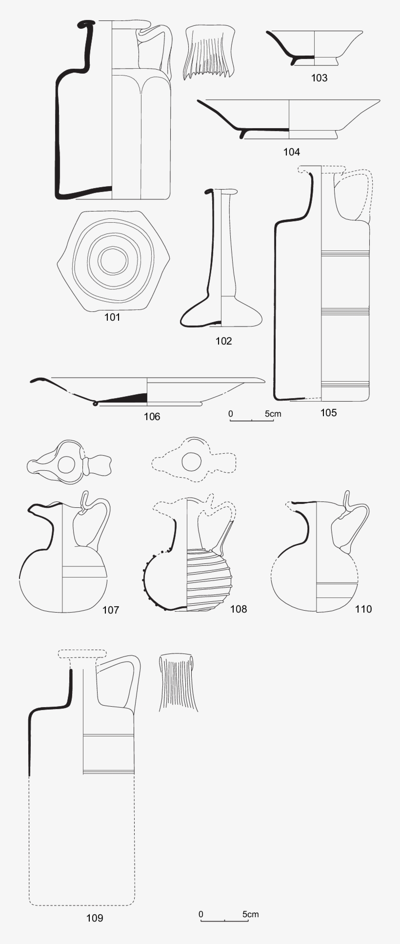 Drawings Of Typical Glass Objects From The Bocholtz - Drawing, transparent png download
