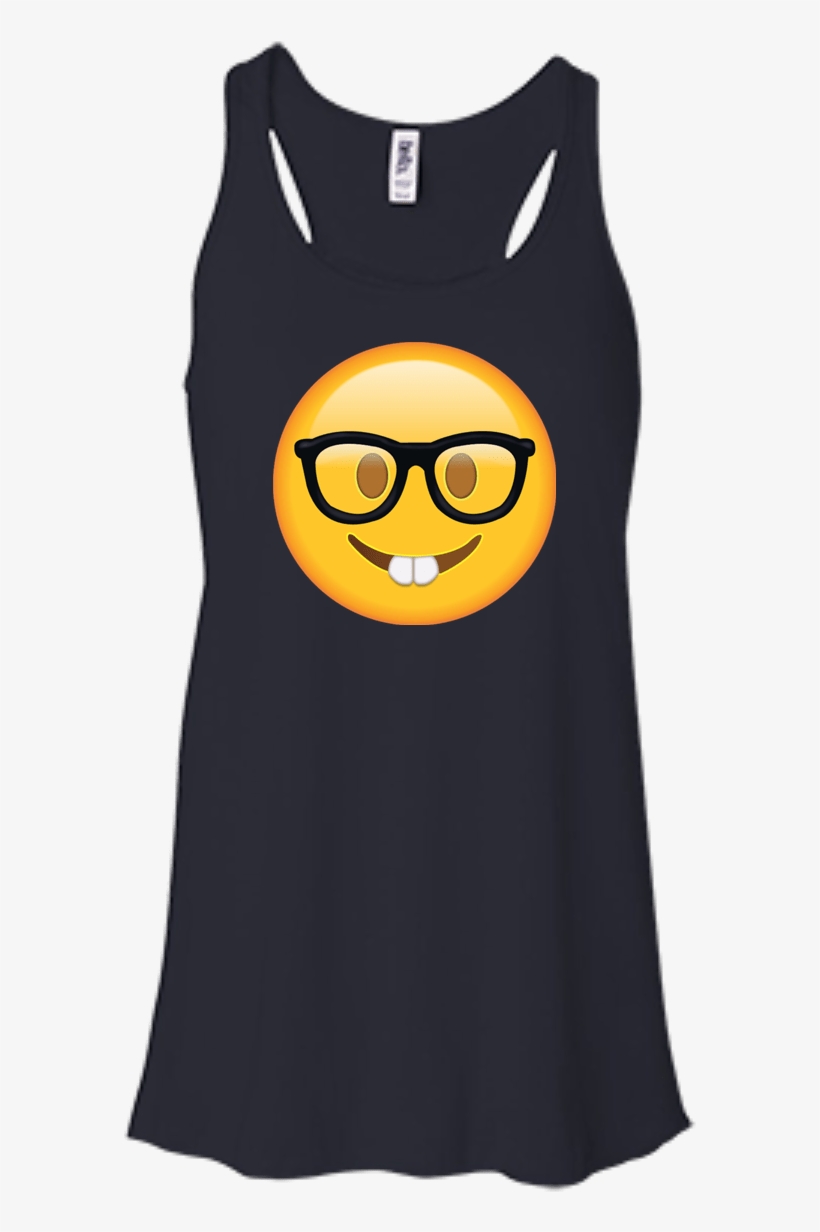 Nerd Glasses Emoji Shirt Hoodie Tank - Shirt, transparent png download