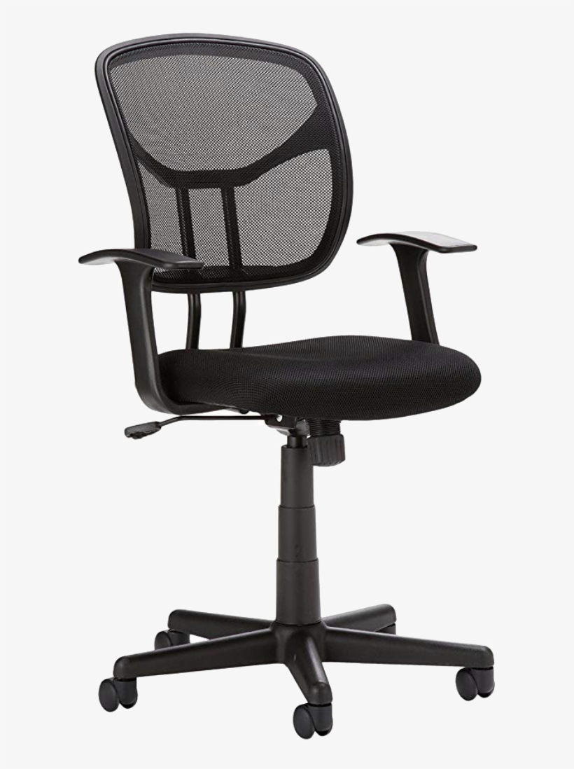 Best Office Chairs Under $200 In - Amazonbasics Mid Back Black Mesh Chair, transparent png download