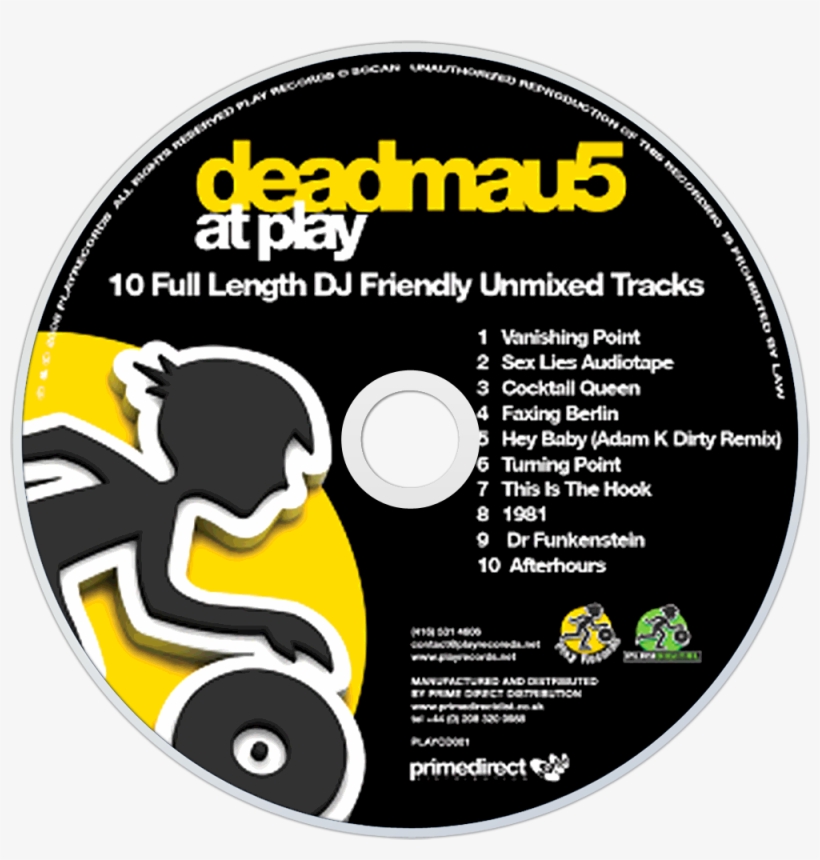 Deadmau5 At Play Cd Disc Image - Deadmau5 At Play, transparent png download