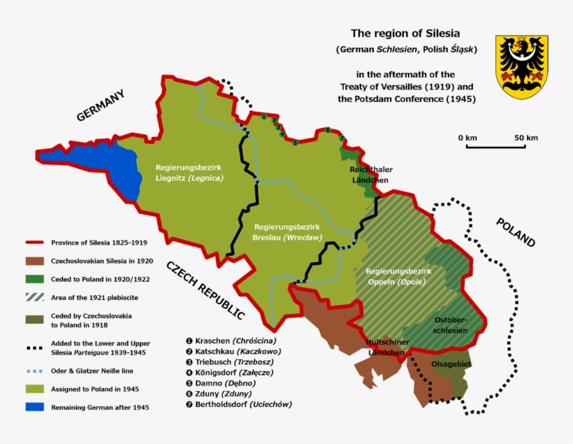 Silesia 1825-1950 - Map, transparent png download