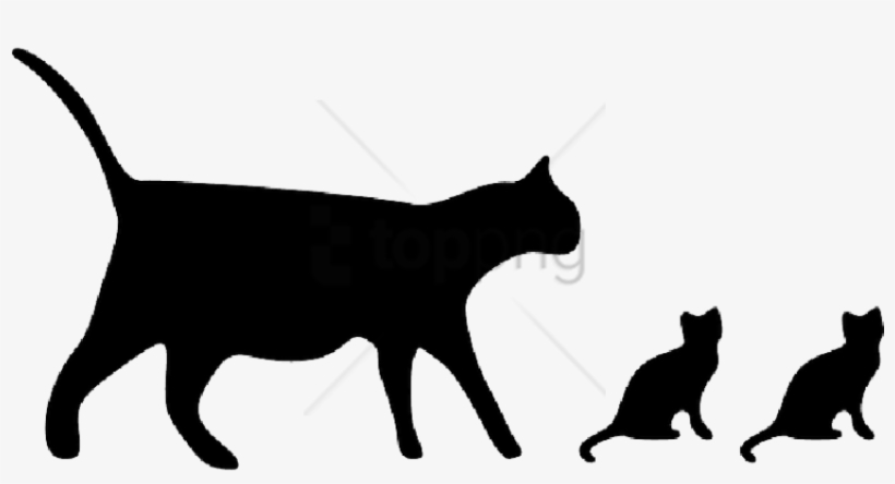 Free Png Download Cat Icon Png Images Background Png - Cat With Kittens Silhouette, transparent png download