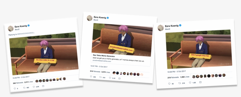 Neo Yokio-creator, Ezra Koenig's Numerous Tweets About - Plywood, transparent png download