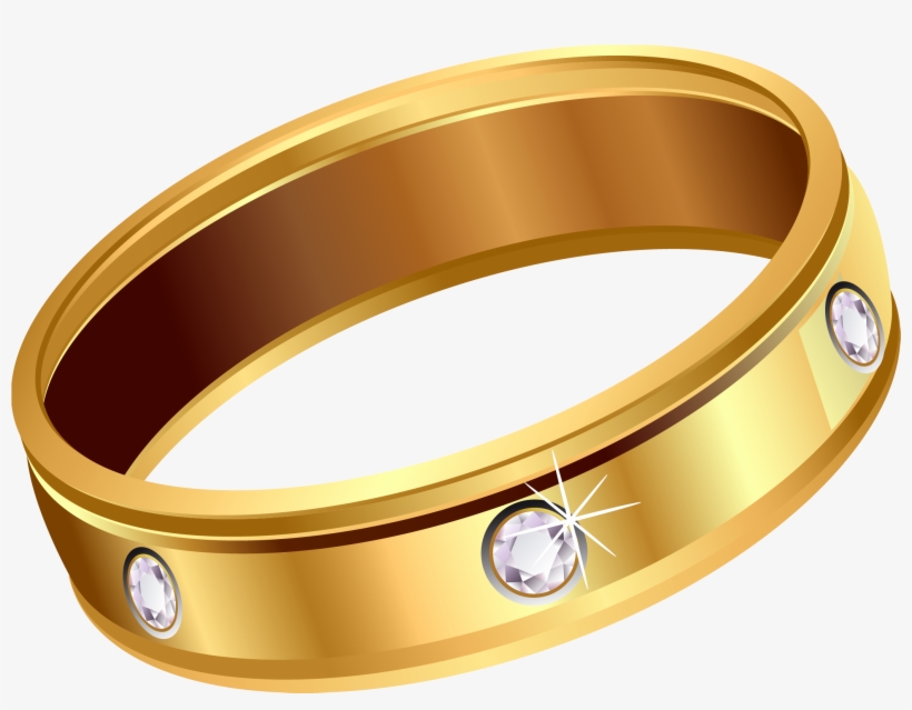 Ring With Diamonds Png Clipart, Is Available For Free - Gold Ring Transparent, transparent png download