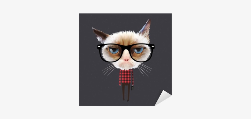 Funny Cartoon Cat, Vector Eps10 Illustration - Grumpy Kitty Cat T Shirt T-shirt, transparent png download