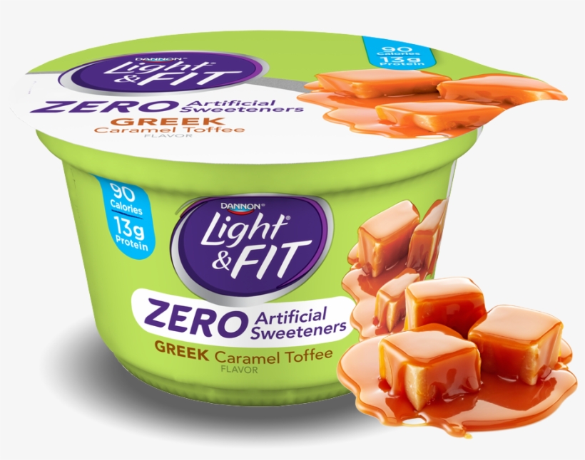 Caramel Toffee Greek Nonfat Yogurt - Light & Fit Yogurt, Greek, Nonfat, Vanilla - 5.3, transparent png download