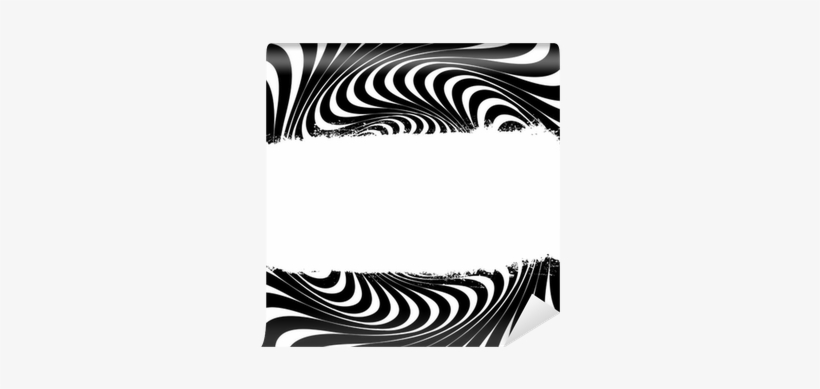 Black And White Swirl Lines With Grunge Label - Optical Illusion Background Swirl, transparent png download