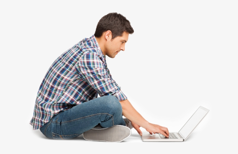 Laptopman - Man On Laptop Png, transparent png download