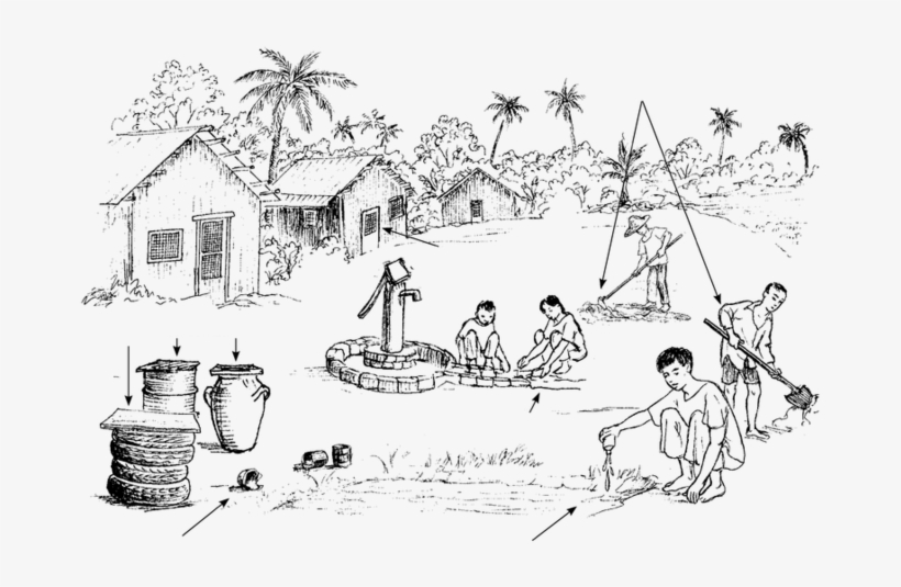Collection Of Life Black And White - House Drawing With People, transparent png download
