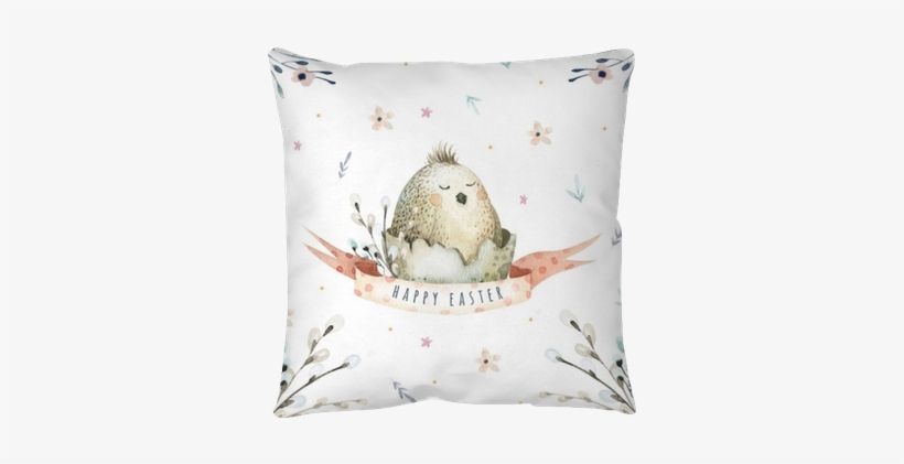 Hand Drawing Easter Watercolor Flying Cartoon Bird - Niedliches Osterei Glückliches Eastercard Karte, transparent png download