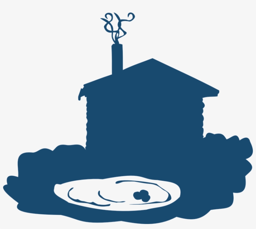 Blockhouse, House, Pond, Sauna, Silhouette, Blue - Silhouette Sauna, transparent png download
