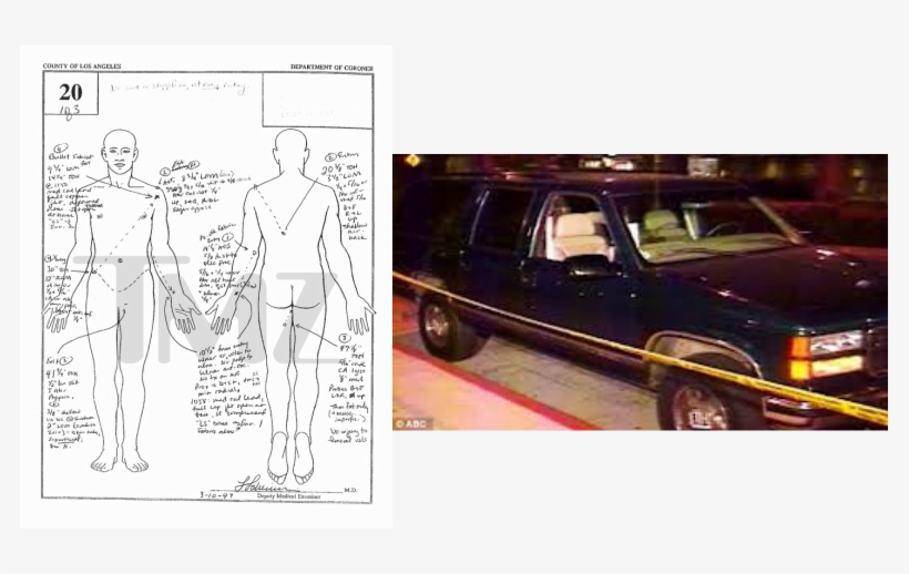 Christopher Wallace's Autopsy Report And Car After - Biggie Smalls Murder Car, transparent png download