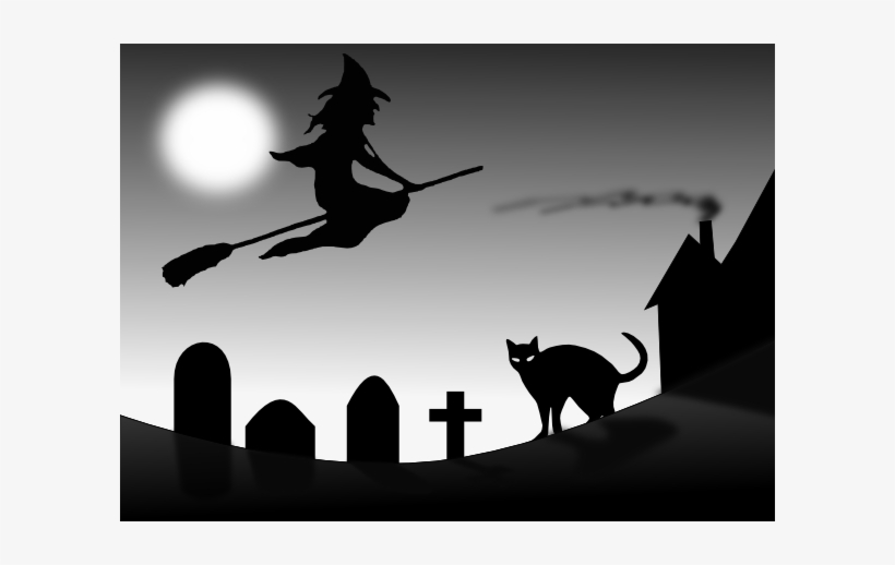 Halloween Cats And Witches Cliparts, transparent png download