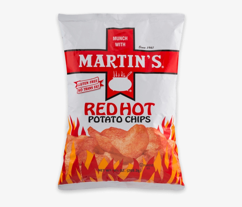 Martin's Red Hot Potato Chips - Martin's Red Hot Potato Chips - 9.5 Oz Bag, transparent png download