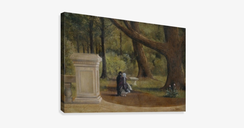 Couple Walking In The Park Canvas Print - Jean Béraud, transparent png download