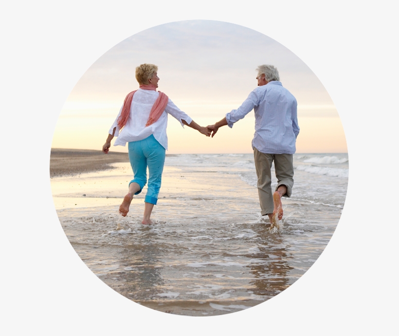 Happy Senior Couple Walking Together On A Beach - Life, transparent png download