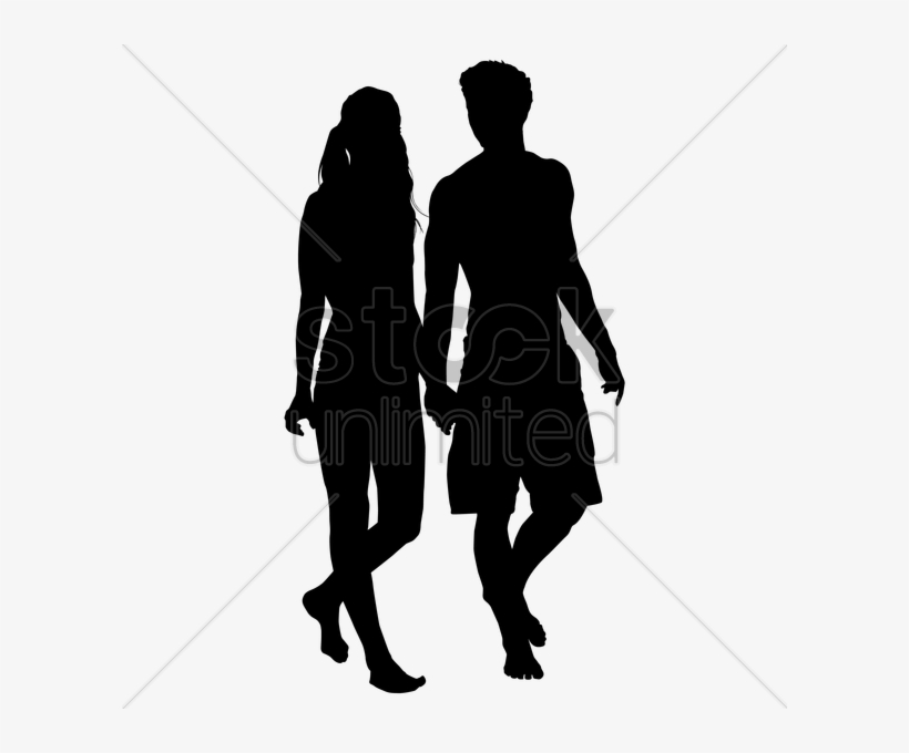 Couple Walking Silhouette Clipart Silhouette Clip Art - Silhoutte Of A Couple Walking, transparent png download