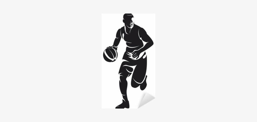 Basketball Player Silhouette Png For Kids - Stickalz Llc Hoops Basketball Player Vinyl Wall Art, transparent png download
