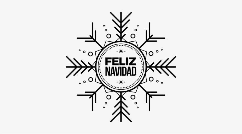 Vinilo Copo De Nieve Feliz Navidad - Snowflake Clipart Black And White, transparent png download