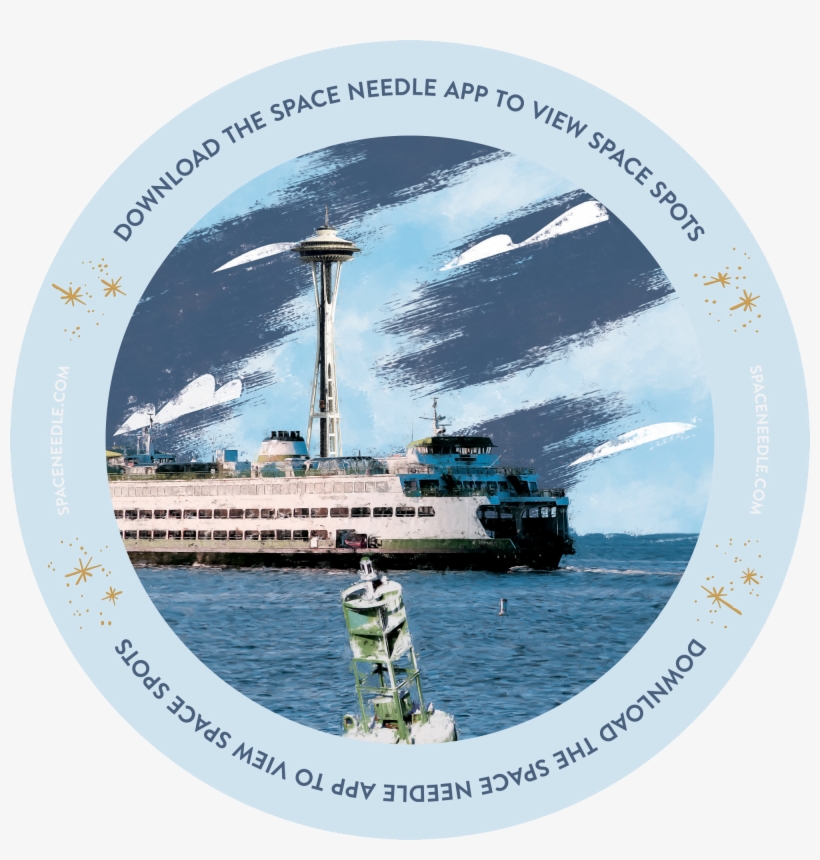 Look For The Special Spots Around The Needle's Base - Space Needle App, transparent png download